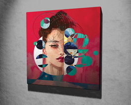 Tablou decorativ, KC311, Canvas, Lemn, Multicolor