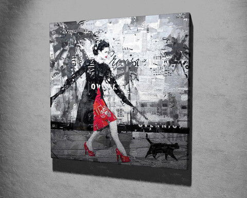 Tablou decorativ, KC337, Canvas, Lemn, Multicolor