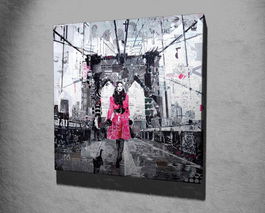 Tablou decorativ, KC339, Canvas, Lemn, Multicolor