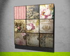 Tablou decorativ, KC323, Canvas, Lemn, Multicolor