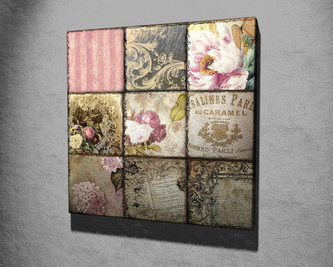 Tablou decorativ, KC323, Canvas, Lemn, Multicolor