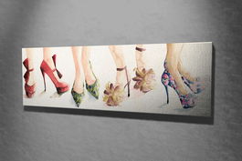 Tablou decorativ, PC154, Canvas, Lemn, Multicolor