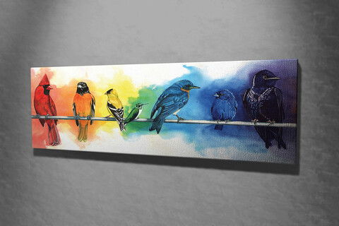Tablou decorativ, PC168, Canvas, Lemn, Multicolor