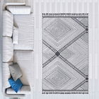 Covor de hol, Las Monte 3005, 100x300 cm, 60% bumbac;40% fibre acrilice, Alb / Gri