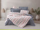 Lenjerie de pat dubla King (FR), 3 piese, Duo - Dark Blue, Cotton Box, 50% bumbac / 50% poliester