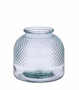 Vaza decorativa din sticla reciclata, Avril Round M, Ø24xH24 cm
