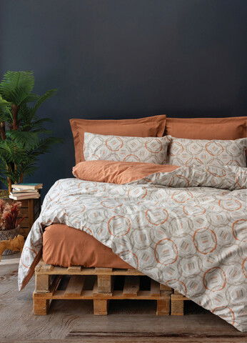 Lenjerie de pat pentru o persoana (DE), Life - Cinnamon, Cotton Box, Bumbac Ranforce