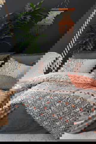 Lenjerie de pat pentru o persoana (DE), Vita - Grey, Cotton Box, Bumbac Ranforce