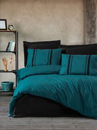 Lenjerie de pat pentru o persoana (FR), Bitter - Petrol Blue, Cotton Box, Bumbac Ranforce