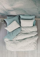 Lenjerie de pat dubla King (FR), Drops - Mint, Cotton Box, Bumbac Ranforce