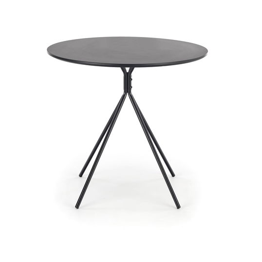 Masa rotunda din MDF si metal, Fronti Negru, Ø80xH75 cm