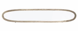 Oglinda decorativa cu rama din aluminiu, Amira Oval Nichel Antichizat, l180xH35 cm