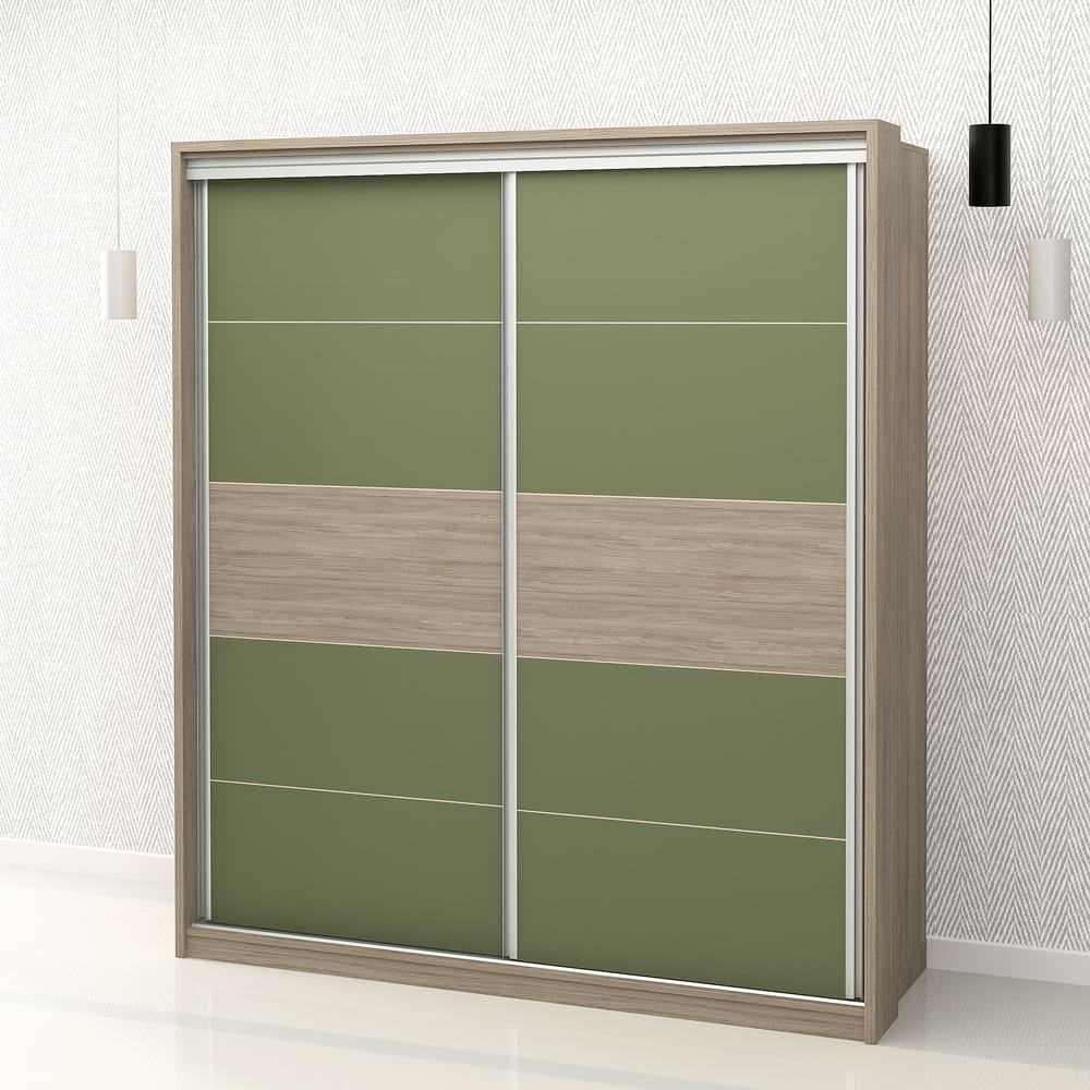 Dulap haine usi culisante PRIMAVERA 185, H205, Oak, Pesto