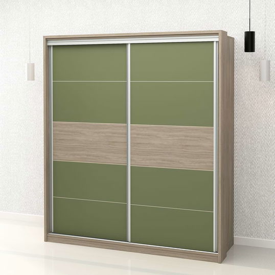 Dulap haine usi culisante PRIMAVERA 185, H205, Oak, Pesto