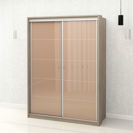 Dulap haine usi culisante PRIMAVERA 155, H205, Oak, Cappucino Gloss