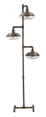 Lampadar din metal Manhattan Round Negru / Cupru