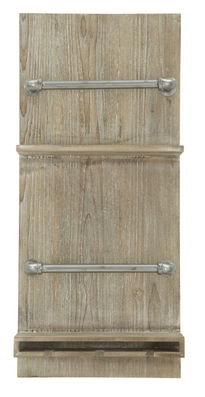 Etajera suspendata din MDF si metal, pentru sticle de vin si pahare Tube Natural, l34xA12xH76 cm