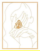 Decoratiune de perete 3D Hands On Face, Mauro Ferretti, 80 x 60 cm, fier, auriu