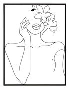 Decoratiune de perete 3D Woman With Flowers, Mauro Ferretti, 80 x 60 cm, fier, negru