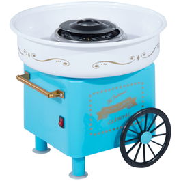 HOMCOM Aparat pentru vata de zahar din plastic in stil retro 450-550W cu accesorii, 30 x 30 x 28 cm albastru | AOSOM RO