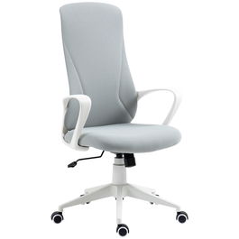 Vinsetto Scaun de birou ergonomic si tapitat, cu inaltime reglabila si functie de inclinare, 62x56x110-119.5 cm, gri | Aosom RO