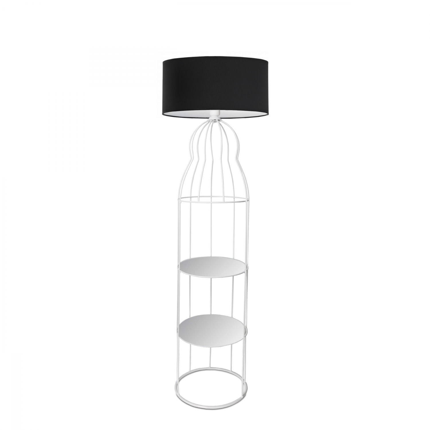 Lampadar cu rafturi, Qubba BL Negru / Alb