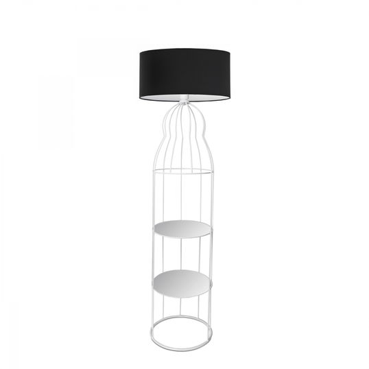 Lampadar cu rafturi, Qubba BL Negru / Alb