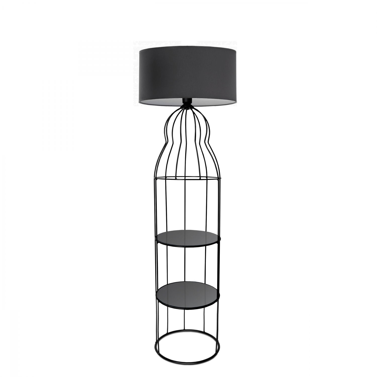 Lampadar cu rafturi, Qubba Antracit / Negru