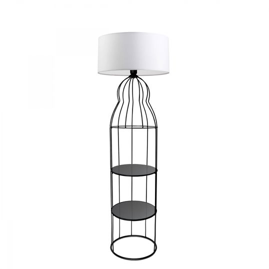 Lampadar cu rafturi, Qubba WH Alb / Negru