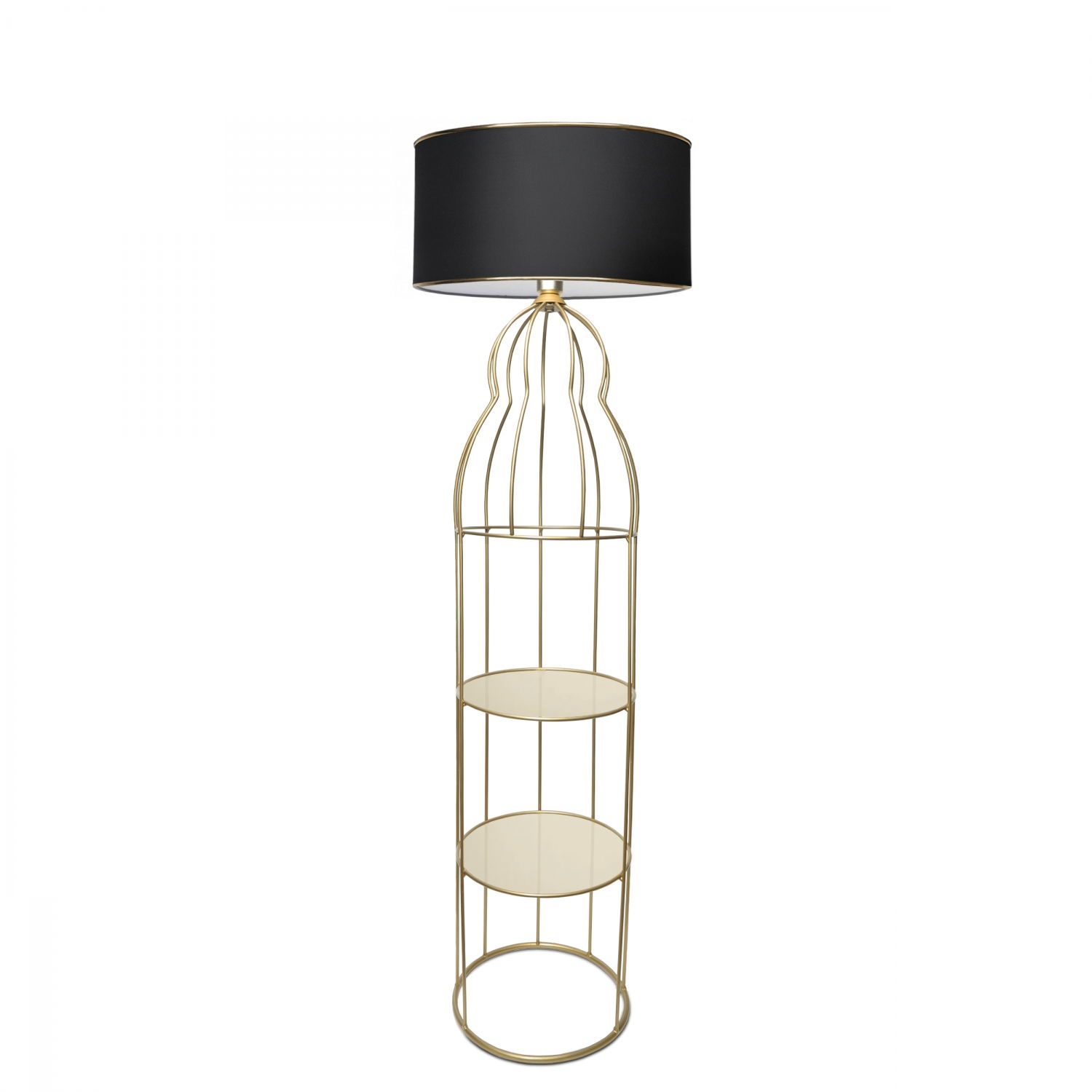Lampadar cu rafturi, Qubba Negru / Auriu