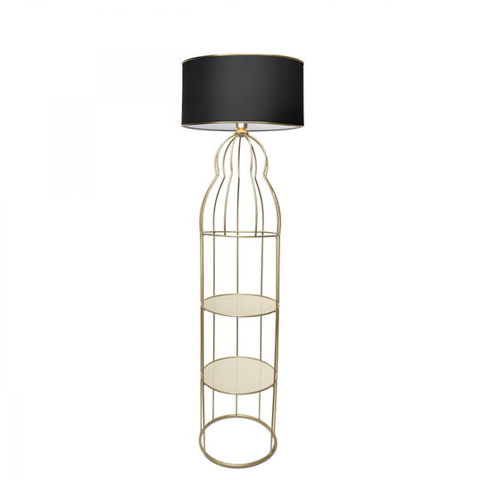 Lampadar cu rafturi, Qubba Negru / Auriu