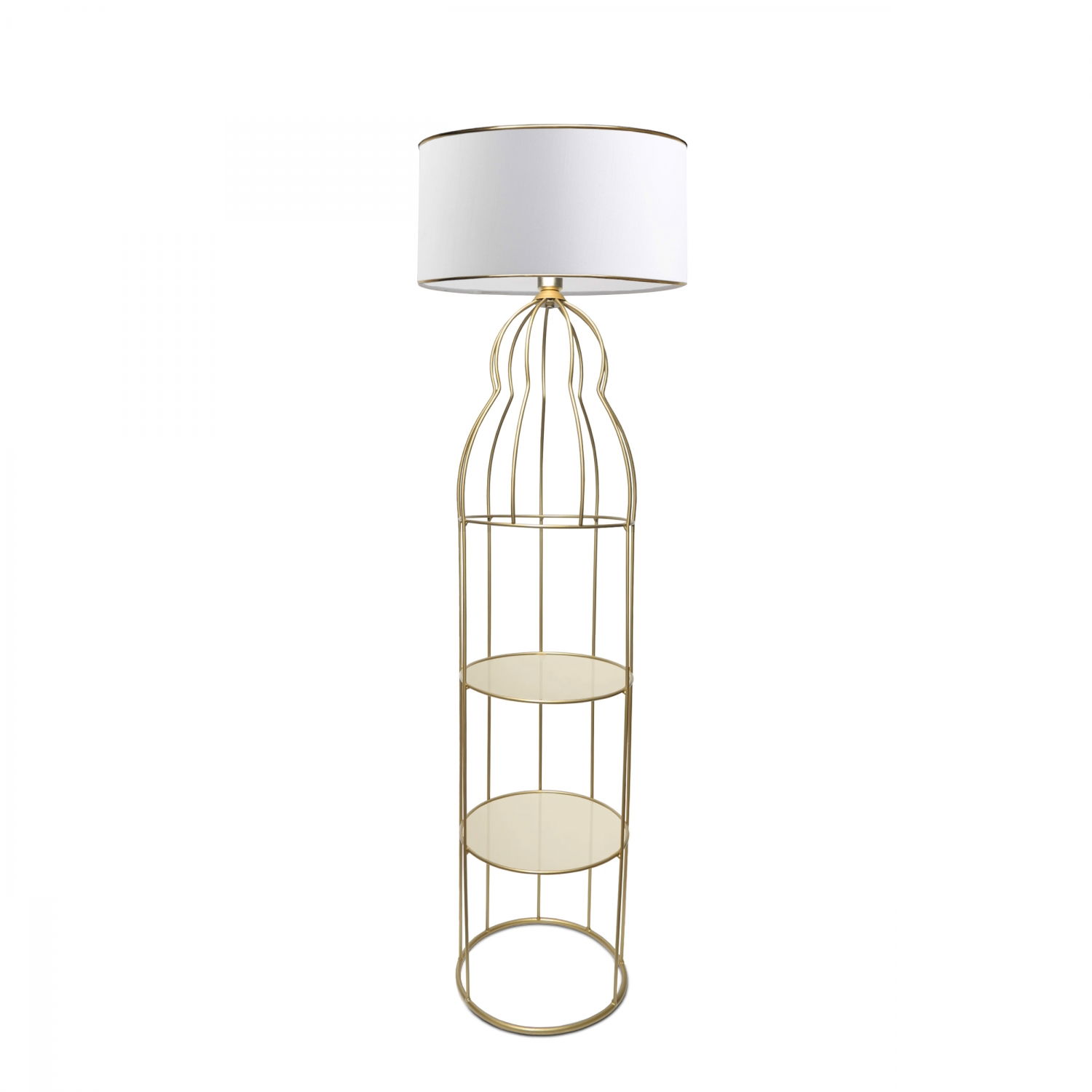 Lampadar cu rafturi, Qubba Alb / Auriu