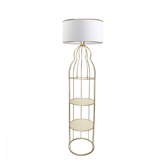 Lampadar cu rafturi, Qubba Alb / Auriu