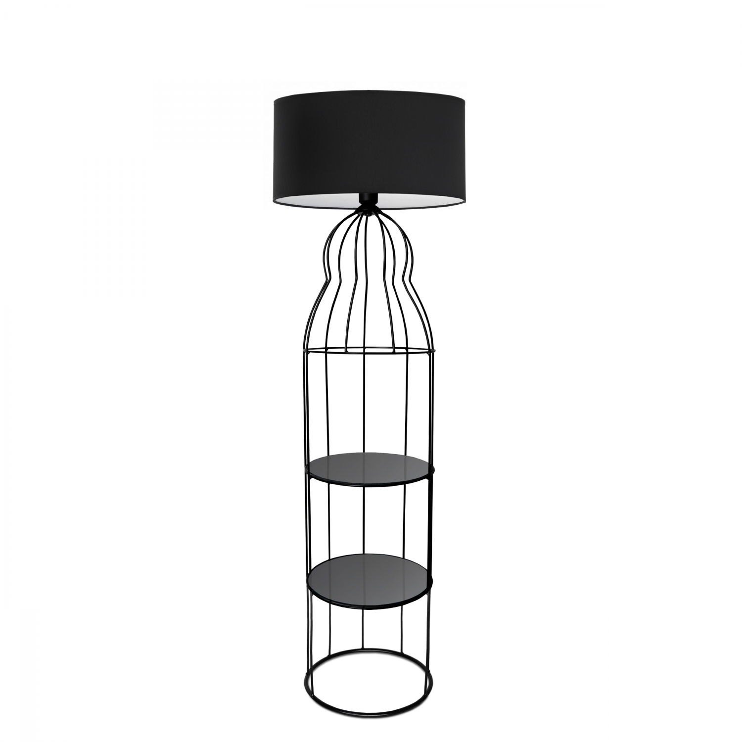 Lampadar cu rafturi, Qubba All BL Negru