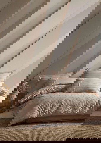 Lenjerie de pat dubla, Jasmin - Beige, Şaheser, Bumbac