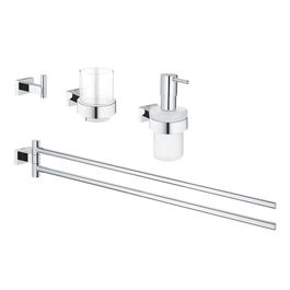 Set 3 accesorii baie Grohe Essentials Cube Master 4-in-1 crom