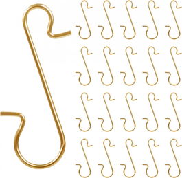 Set de 120 de carlige pentru ornamente de Craciun Naler, auriu, metal, 30 x 10 mm