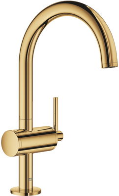Baterie lavoar Grohe Atrio L cu pipa inalta ventil click-clack cool sunrise