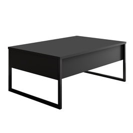 Masa de cafea din pal si metal, Luxe Antracit / Negru, L90xl60xH40 cm
