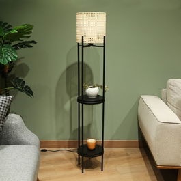 Lampadar cu rafturi, AYD-3335 Natural / Negru