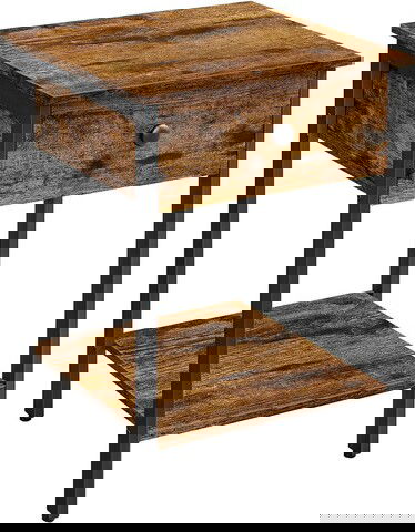 Masuta living / noptiera Vasagle, Vincyer, 40x40x50 cm, PAL/fier, maro rustic