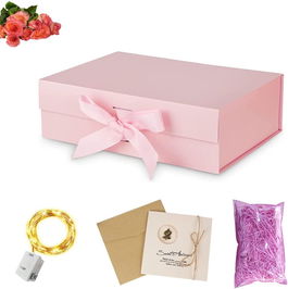 Cutie decorativa cadou ShengOu, hartie, roz, 23 x 17 x 7 cm