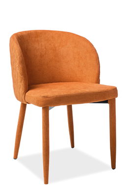 Scaun tapitat cu stofa si picioare metalice, Carsyn Orange, l51xA45xH77 cm
