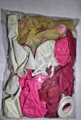 Set de 36 baloane si 2 role de panglica Naotona, latex, multicolor, 30 cm