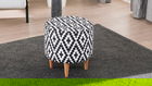 Bancheta, Balcab Home, 825BLC2520, Lemn de fag, Alb negru