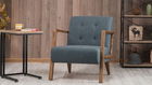 Fotoliu, Balcab Home, 825BLC2320, Lemn de fag, Albastru/Maro
