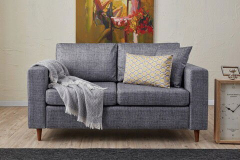 Canapea 2 locuri, Balcab Home, 825BLC2843, Lemn de brad, Gri