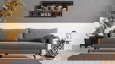 Canapea 3 locuri, Balcab Home, 825BLC1499, Lemn / MDF, Gri