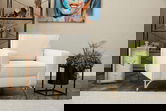 Fotoliu, Balcab Home, 825BLC2787, Lemn de fag, Crem / Aur