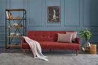Canapea extensibila cu 3 locuri, Balcab Home, 825BLC2675, Lemn / Metal, Rosu claret